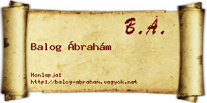 Balog Ábrahám névjegykártya